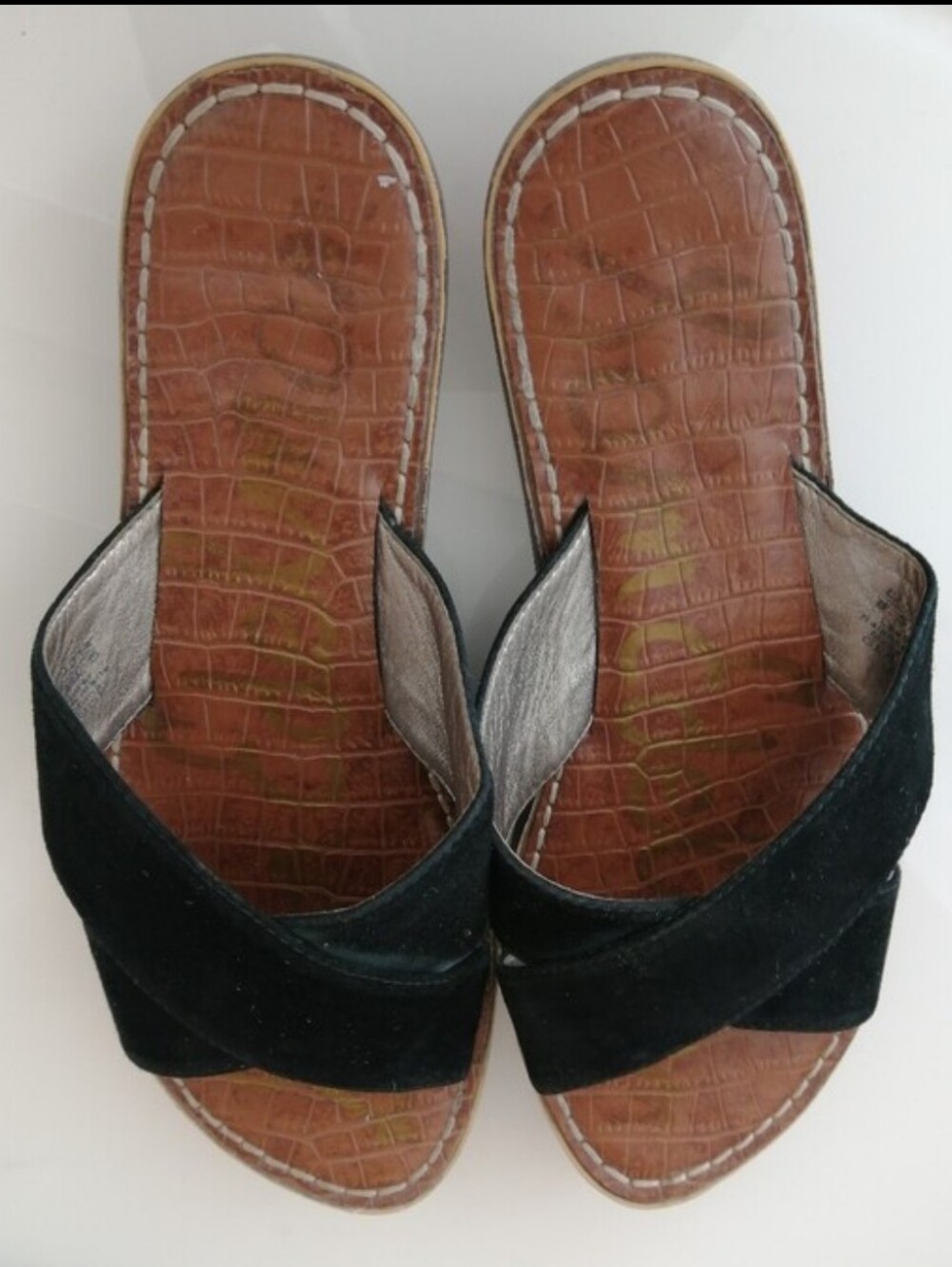 Sam Edelman Gertrude Crisscross Black Suede Slide Sandals Size 8.5